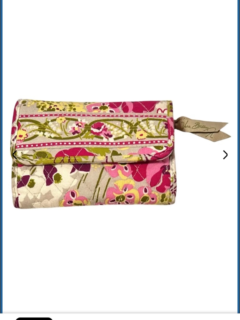 Vera Bradley Make Me Blush Pink Floral Flower Wallet Retired 2010 Women's Wallet